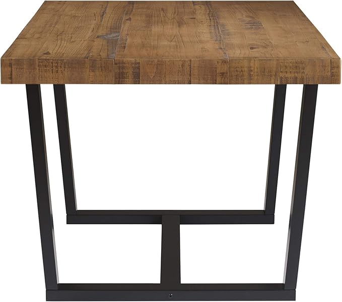 Walker Edison Durango Distressed Solid Wood Dining Table, 52 Inch, Rustic Oak - Image 7
