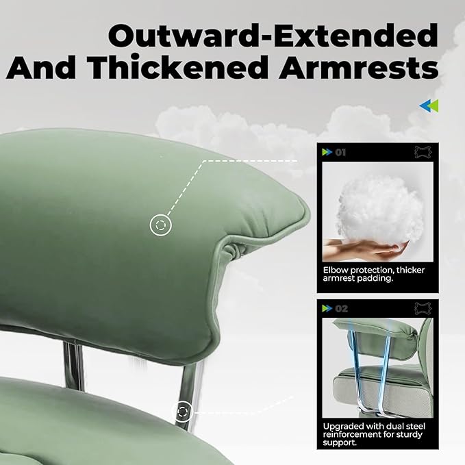 COMHOMA Big and Tall Office Chair, High Back Leather Gaming Chair - Image 6