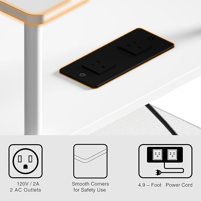 Small Side Table with Charging Station, End Table - Image 7