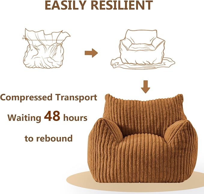 Giant Bean Bag Chairs for Adults Teens, Large Bean Bag Sofa Chairs - Image 5