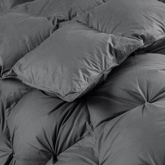 Luxurious All-Season Goose Down Feather Fiber Comforter King Size Duvet Insert - Image 7