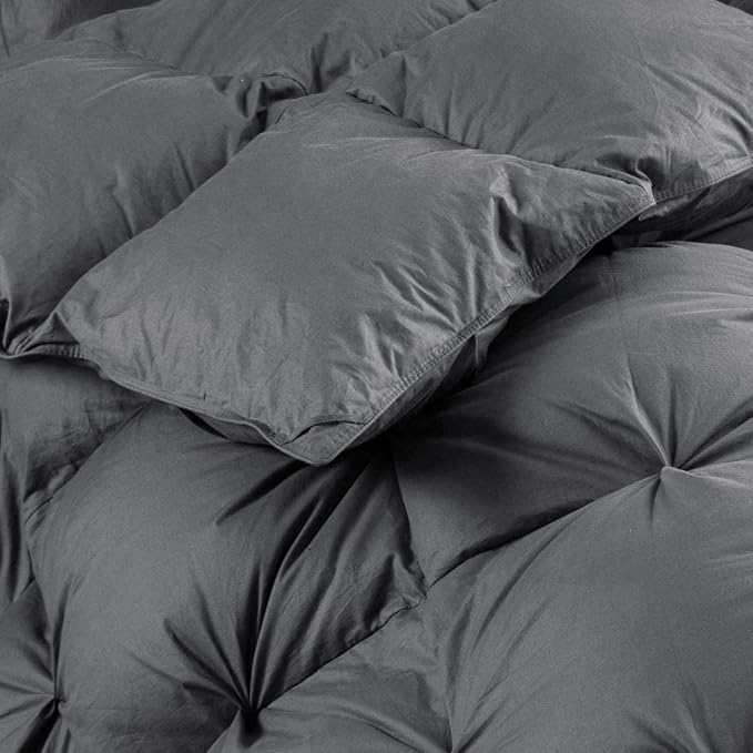 Luxurious All-Season Goose Down Feather Fiber Comforter Queen Size Duvet Insert - Image 7