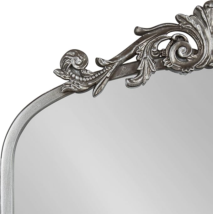 Kate and Laurel Arendahl Traditional Ornate Wall Mirror, 19 x 31, Antique Silver - Image 6
