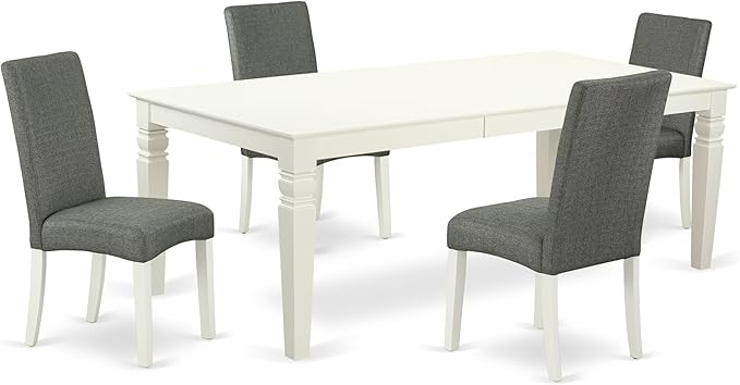 East West Furniture LGDR5-LWH-07 5 Piece Kitchen Table Set by EastWestFurniture