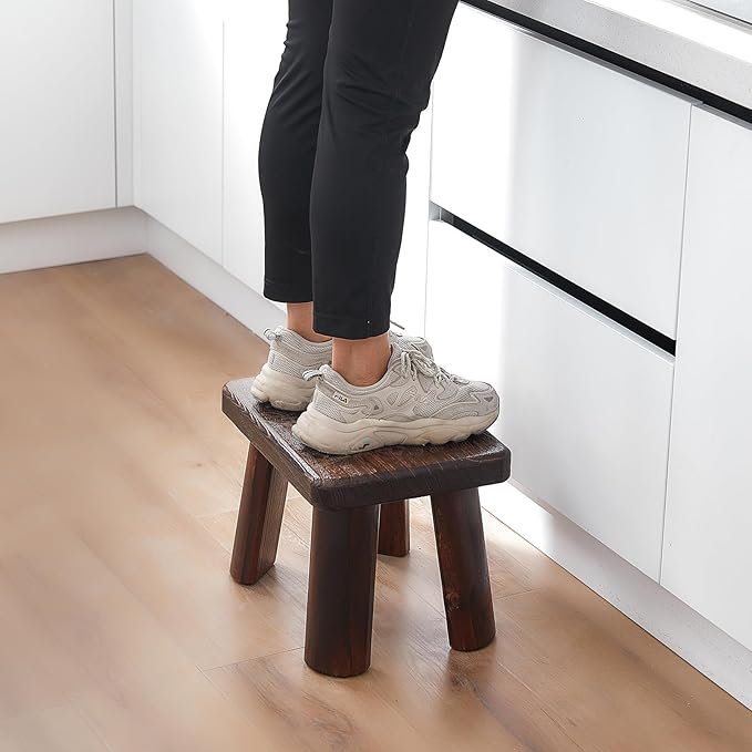 Wooden Step Stool for Adults and Kids, Foot Stool, Kitchen Small Wood Bench - Image 4
