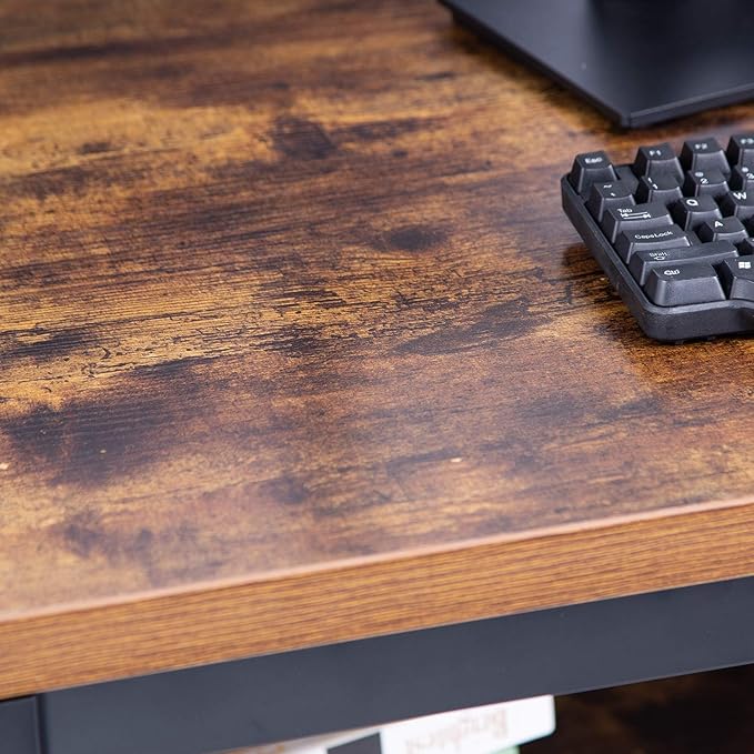 TOPSKY Computer Desk with Bookshelf/Metal Hole Cable Cover 1.18" Thick Desk - Image 4