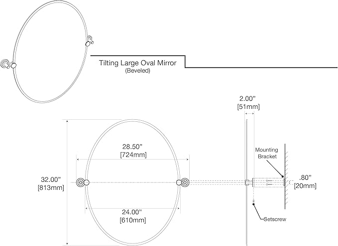 Gatco 4239LG Latitude II Oval Mirror Brushed Brass, 32 H x 28.5 W - Image 4