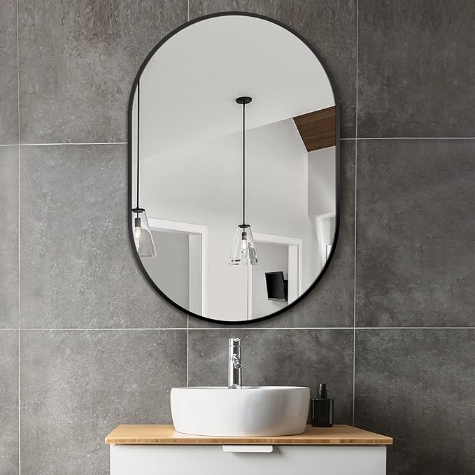 Bathroom Mirror for Wall, Metal Framed Vanity Mirror - Image 3