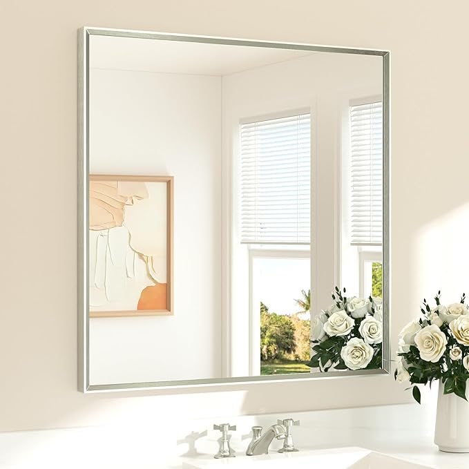 TETOTE Brushed Nickel Bathroom Mirror by TETOTE
