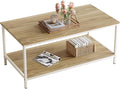 SAYGOER Coffee Table with Storage 2-Tier Industrial Center Table by Saygoer