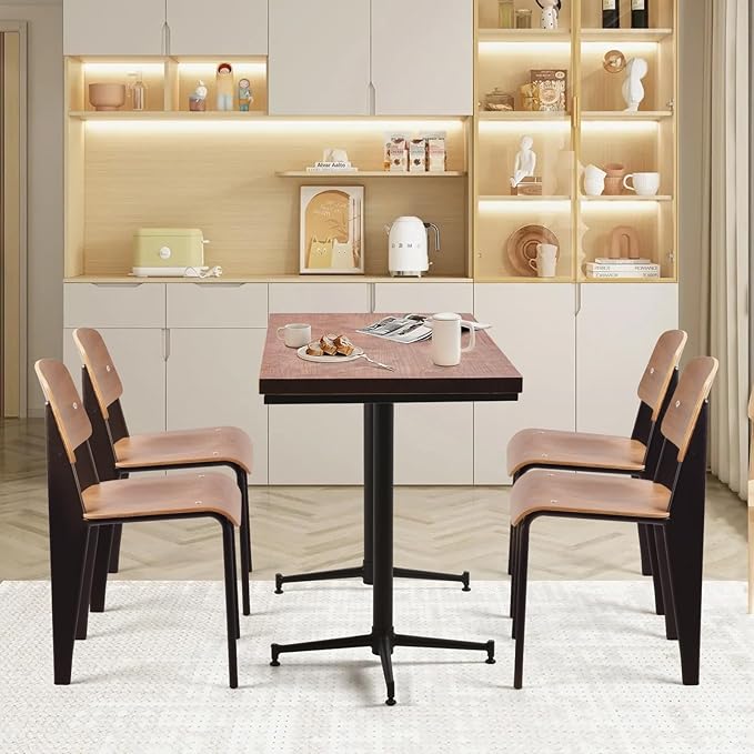 LOKKHAN Dining Chairs, Vintage Wood Metal Home Kitchen Breakfast Cafe Chairs - Image 7