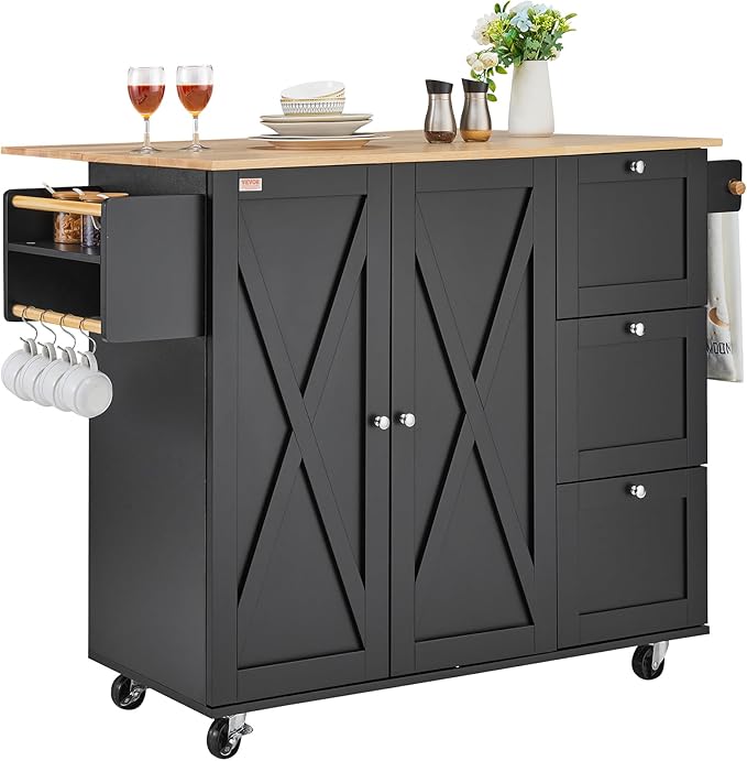 VEVOR Kitchen Island Cart, Rolling Table - Image 9