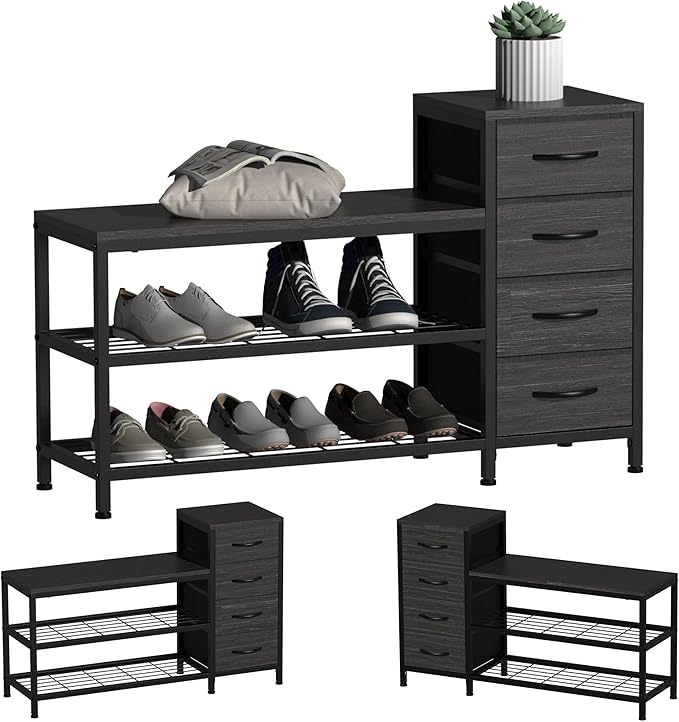 EXOTICA 3 Tier Entryway Bench Shoe Storage Bench by EXOTICA