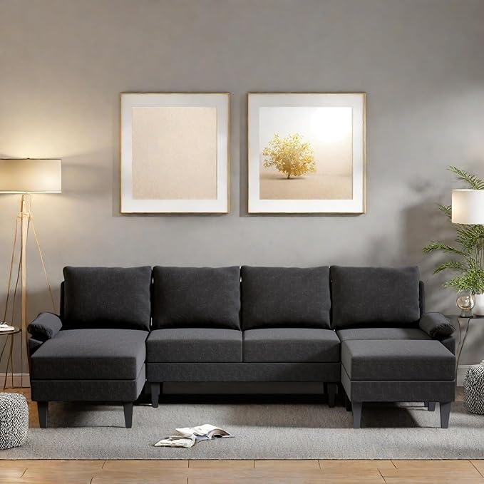 115 Inch U Shaped Sectional Couch - Image 6