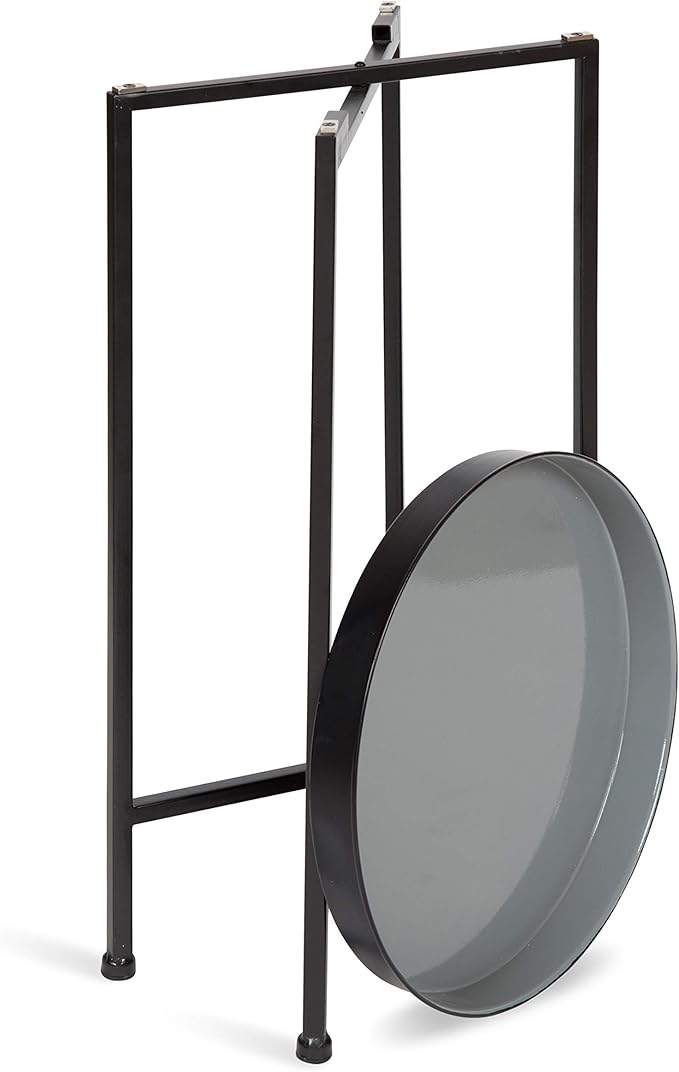 Kate and Laurel Celia Round Foldable Tray Accent Table, Modern Minimalist - Image 5