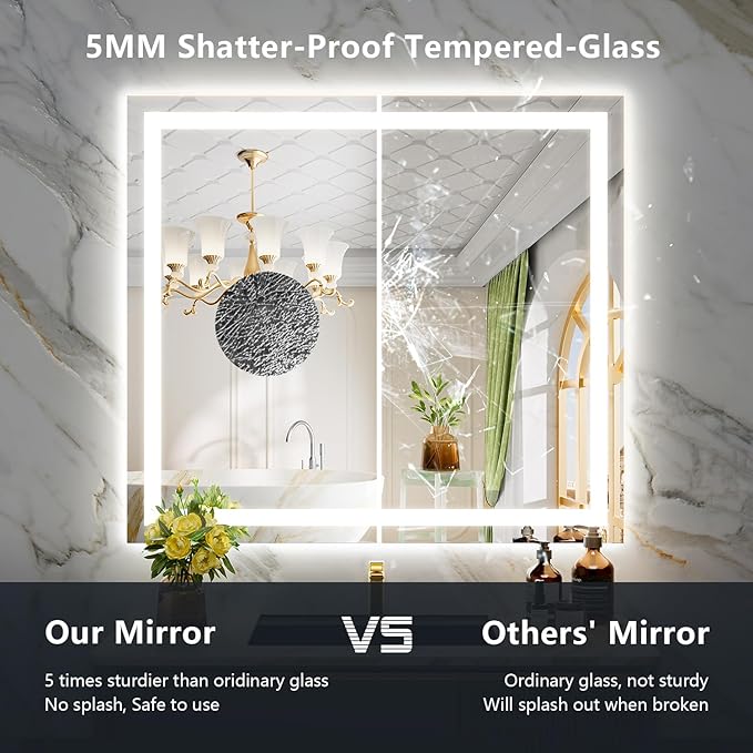 40x36 Inch LED Bathroom Mirror - Image 6