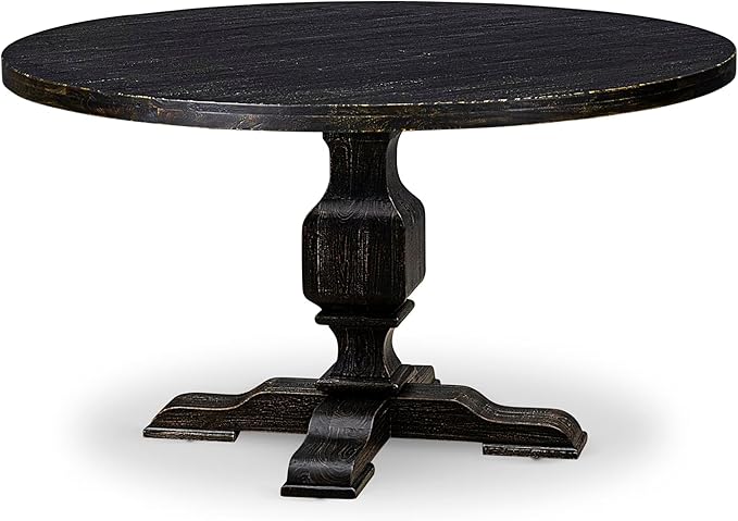I53-11-TP Wooden Table with Acacia Wood Round Tabletop and Stylish Pedestal Base - Image 5