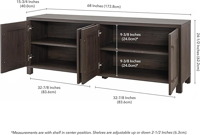 Henn&Hart Rectangular TV Stand for TV's up to 80" in Alder Brown, TV Stands for - Image 3