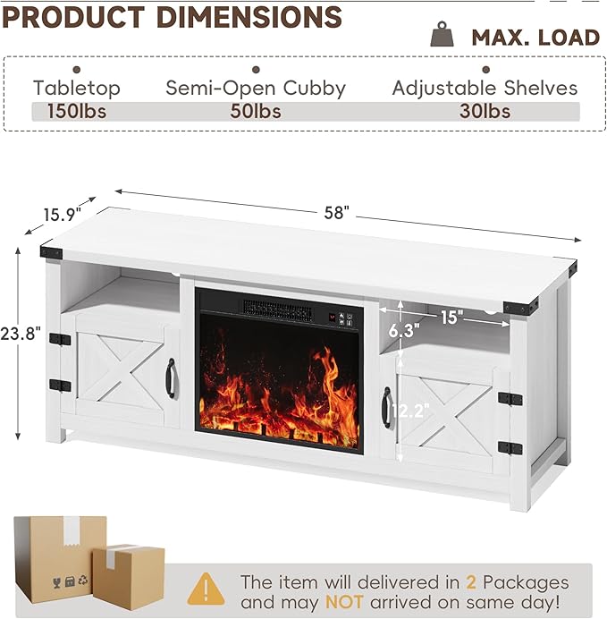 YESHOMY Fireplace TV Stand - Image 7