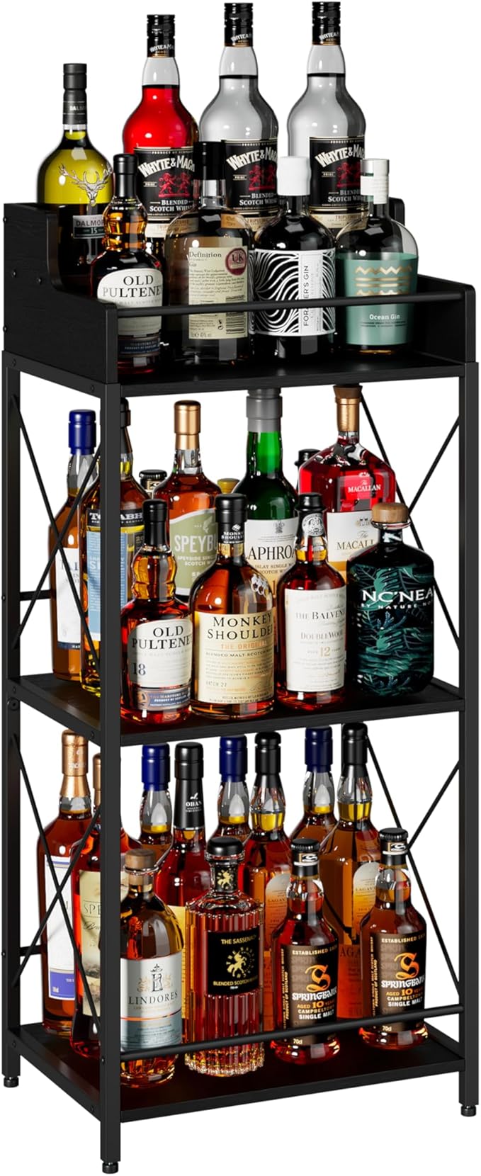 KLM Liquor Bottle Display Shelf, Liquor Cabinet bar by KLM