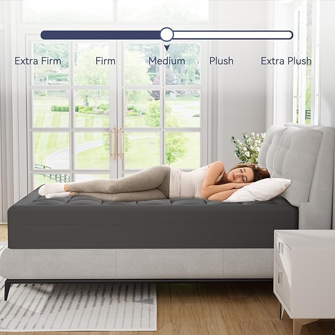ELEMUSE Dual Layer 3 Inch Memory Foam Mattress Topper Twin, 2 Inch Cooling Gel - Image 5