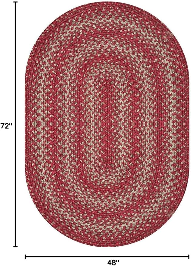 Homespice Apple Pie Jute Red 4x6' Braided Rugs Oval Rugs - Image 2