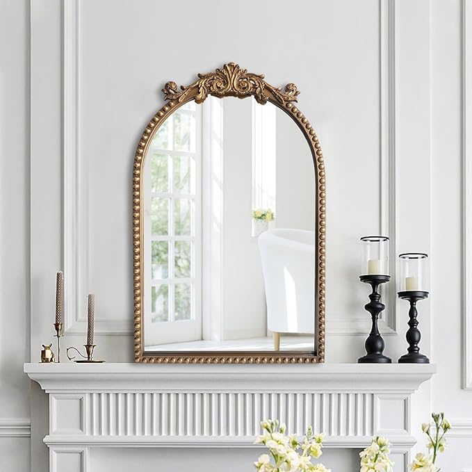 ironsmithn Gold Arched Mirror, Metal Decorative Accent Mirrors by ironsmithn