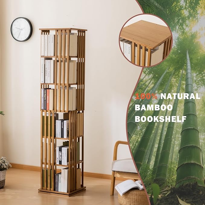 6 Tier Book Shelf, Modern Bookshelves Organizer - Image 7