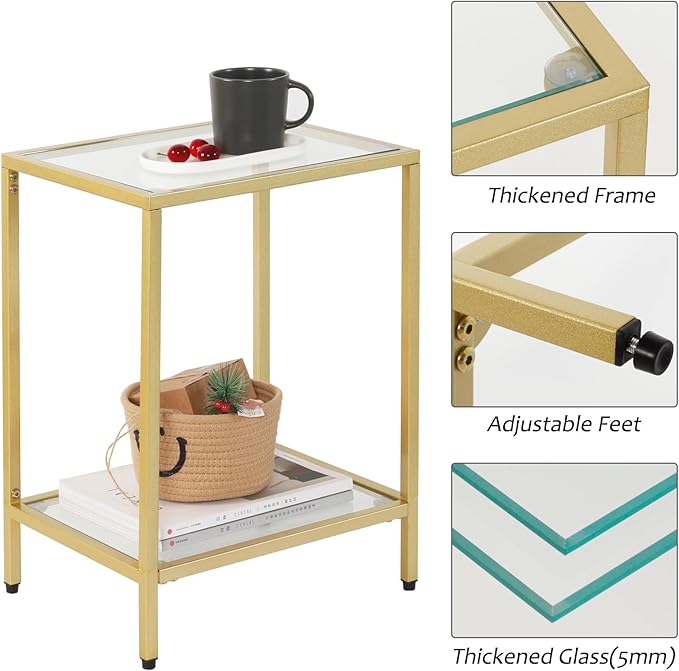 Modern 2-Tier Tempered Glass End Table - Image 7