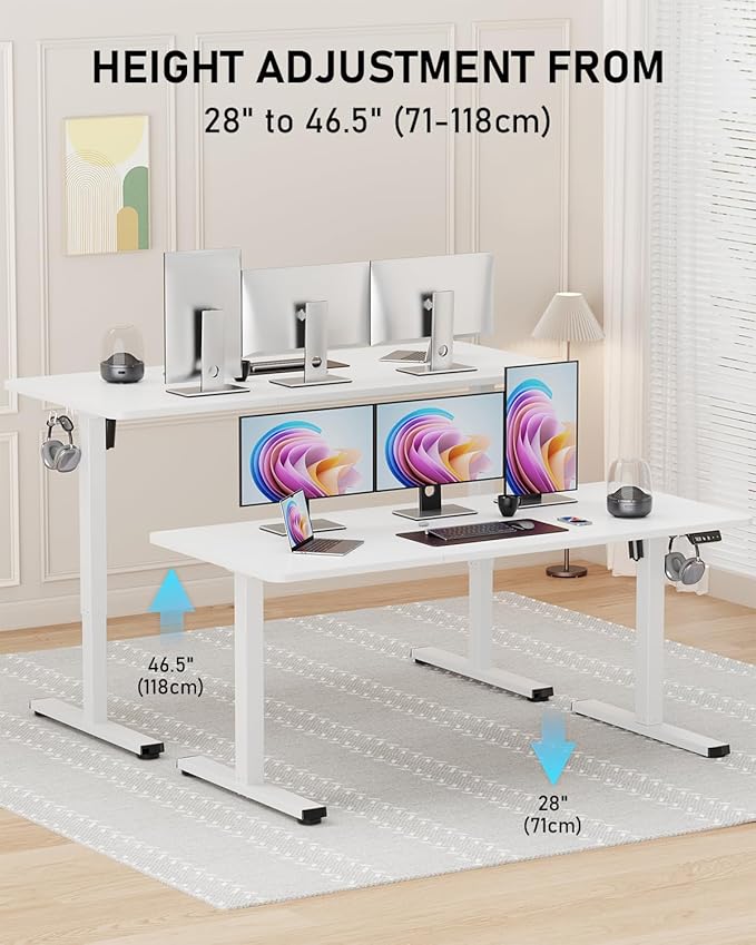 Standing Desk, Large Height Adjustable Electric Stand up Desk, 55 x 24 Inches - Image 3