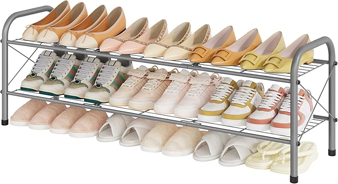 Hoctieon 2 Tier Shoe Rack for Closet, Durable Mesh Style Shoe Rack, Entryway by Hoctieon