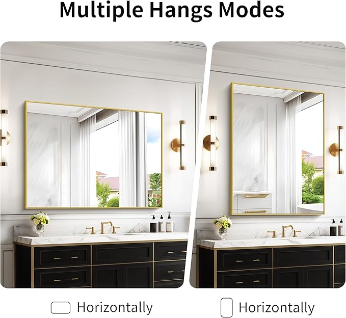 36x48inch Bathroom Mirror, Large Rectangular Wall Mirrors - Image 4