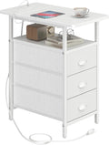 End Table with Charging Station, Side Tables Livingroom with USB Ports and by Unknown