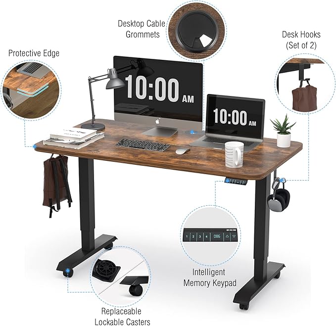 Monomi Electric Height Adjustable Standing Desk, 48x24 Inches, Ergonomic Home - Image 8