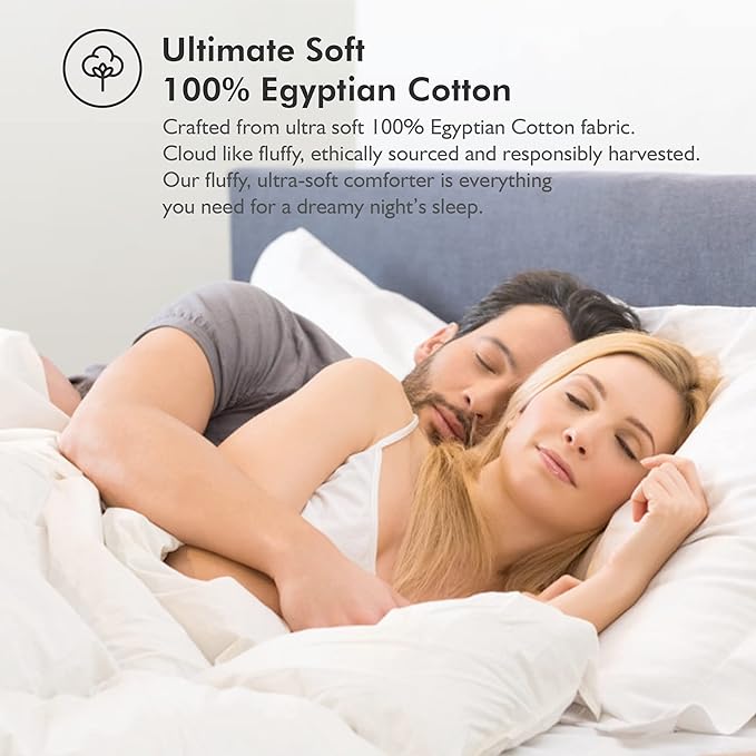 Luxurious White Solid Medium Weight, Queen Size Goose Feathers Down Comforter - Image 6