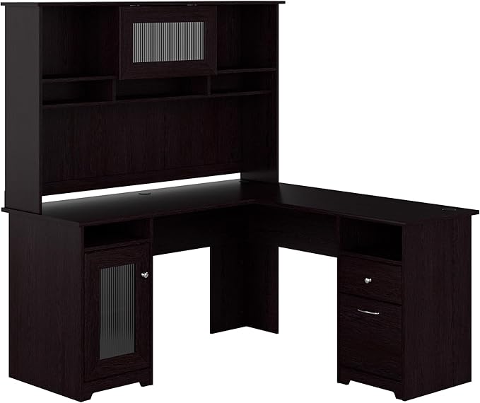 Bush Furniture Cabot L Shaped Computer Hutch, Corner Desk by BushHome