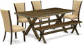 East West Furniture X777VE703-6 6 Piece Dining Set Contains a Rectangle Dining by EastWestFurniture