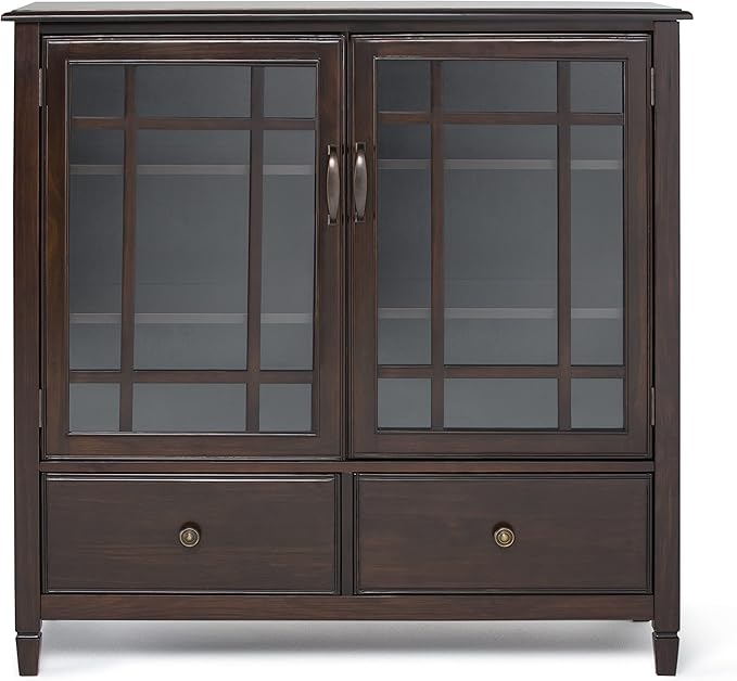 SIMPLIHOME Connaught SOLID WOOD 46 Inch Wide Traditional Tall Storage Cabinet - Image 9