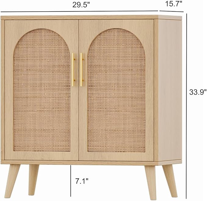 Rovaurx Rattan Storage Cabinet - Image 3