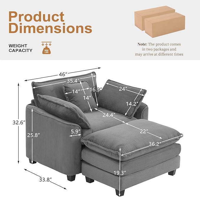 Furniliving Oversized Accent Chair - Image 2