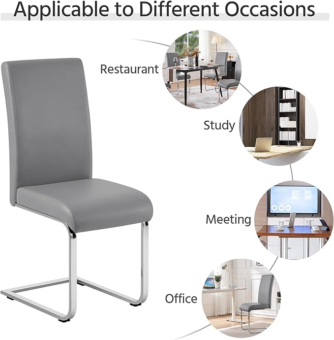 Yaheetech Dining Chairs Set of 6 Modern Faux Leather Upholstered Dining Room - Image 9