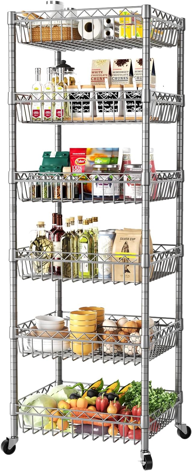 SINGAYE 6 Tier Shelf Adjustable Storage Shelves Rack Standing Units by SINGAYE
