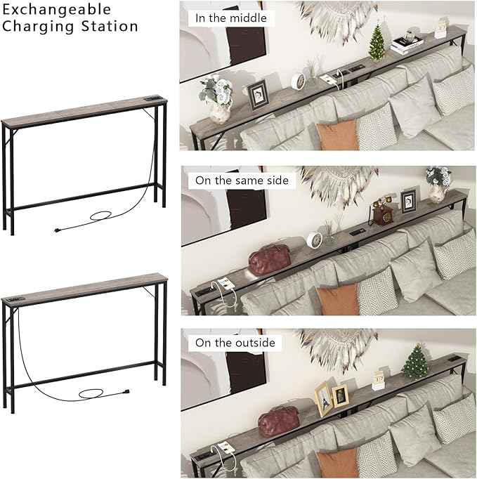 Tohomeor 5.9" Skinny Behind Sofa Console Table - Image 6