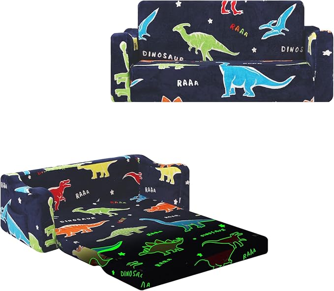 Kids Couch Extra Large, Glow in The Dark 2-in-1 Folding Kids Sofa Bed by Unknown