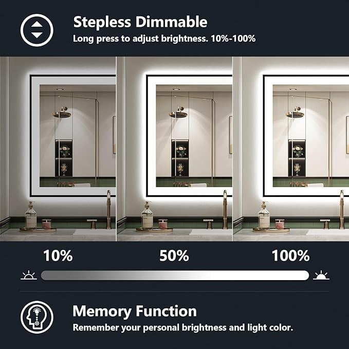 24x36 Inch LED Bathroom Mirror - Image 4