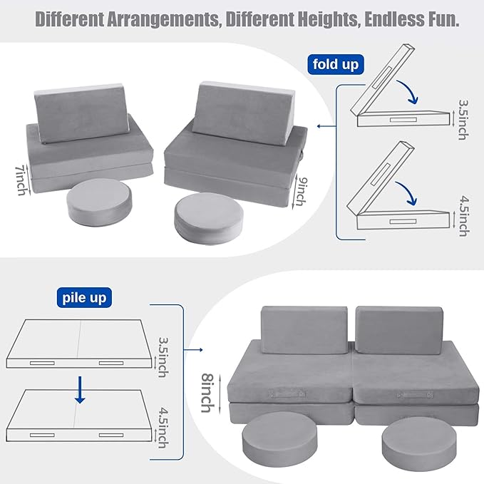 MeMoreCool Modular Kids Play Couch - Image 3