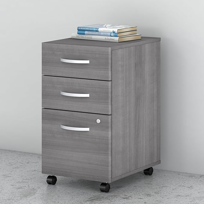 Bush Business Furniture Studio C 3 Drawer Mobile File Cabinet in Platinum Gray - Image 2