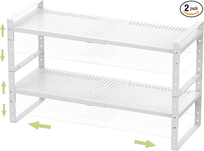 Expandable Stackable Aadjustable Shoe Rack Pantry Shelf by JOJOCROSSHIGHQUALITYLIFE