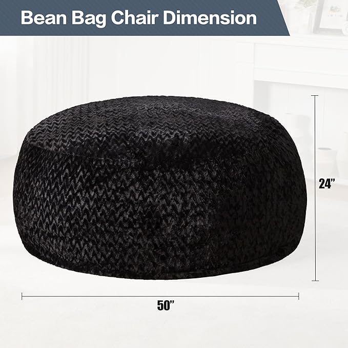 Hobestluk 5ft Bean Bag Chairs for Adults Large Beanbag Chair - Image 2