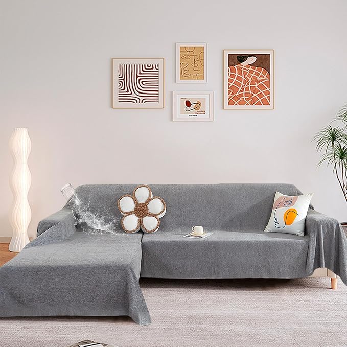 STACYPIK Thick Waterproof Grey Sofa Cover Couch Cover, Anti Slip Loveseat Covers - Image 6